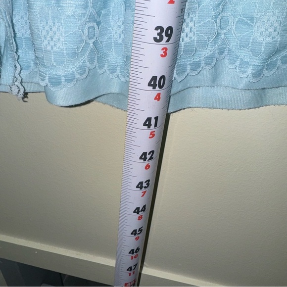 Women’s Vintage Baby Blue Vintage Slip Lace Rose Details Lingerie Dress No Size - Picture 15 of 16